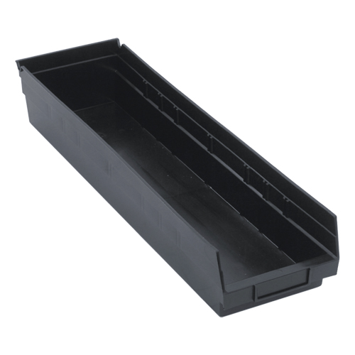 Economy Shelf Bin, 6-5/8" W x 4" H x 23-5/8" D, Black Planification Entrepots Molloy
