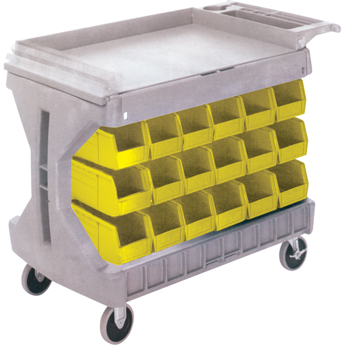 Pro Cart With Yellow Bins, Double-sided, 36 bins, 45-5/18" W x 24" D x 34-3/4" H Planification Entrepots Molloy