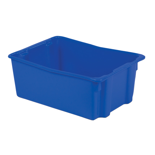 Polylewton Stack-N-Nest&reg; Containers, 10.5" x 26.1" x 18.7", Blue Planification Entrepots Molloy