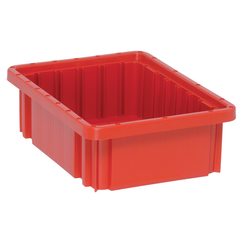 Divider Box&reg; Containers, Plastic, 10.9" W x 8.3" D x 3.5" H, Red Planification Entrepots Molloy
