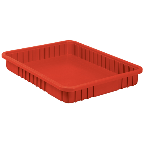 Contenants Divider Box, Plastique, 22,5" la x 17,5" p x 3" h, Rouge Planification Entrepots Molloy