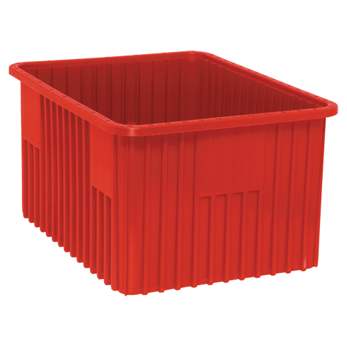 Contenants Divider Box, Plastique, 22,5" la x 17,5" p x 12" h, Rouge Planification Entrepots Molloy