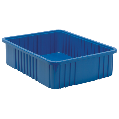Contenants Divider Box, Plastique, 22,5" la x 17,5" p x 6" h, Bleu Planification Entrepots Molloy
