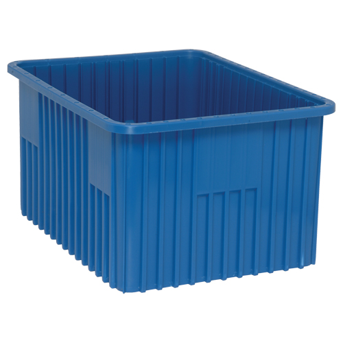 Contenants Divider Box, Plastique, 22,5" la x 17,5" p x 12" h, Bleu Planification Entrepots Molloy