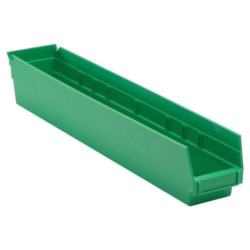 Bac pour &eacute;tag&egrave;re &eacute;conomique, 4-1/8" la, 4" h x 23-5/8" p, Vert Planification Entrepots Molloy
