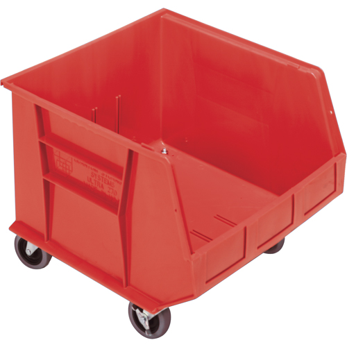 Mobile Bin, 14" H x 16-1/2" W x 18" D, 75 lbs. Capacity, Red Planification Entrepots Molloy