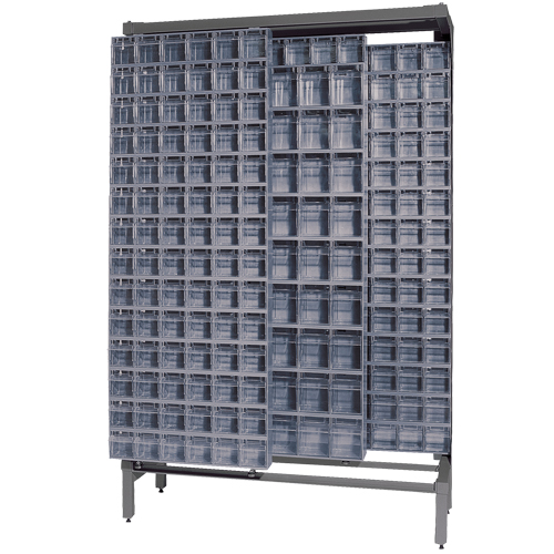 Free-Standing Tip-Out Bins Slider System, 48" W x 18" D x 77" H, 303 Drawers Planification Entrepots Molloy