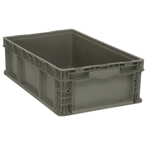 Contenant pliable et empilable, 15" la x 24" p x 7,5" h, Gris Planification Entrepots Molloy