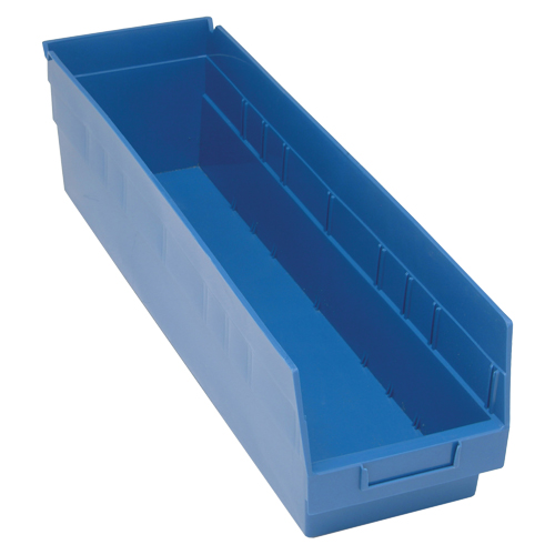 Store More Plastic Shelf Bins, 6-5/8" W x 6" H x 23-5/8" D, Blue, 90 lbs. Capacity Planification Entrepots Molloy