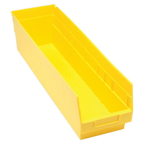 Store More Plastic Shelf Bins, 6-5/8" W x 6" H x 23-5/8" D, Yellow, 90 lbs. Capacity Planification Entrepots Molloy