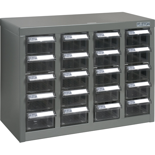 Casiers pour pi&egrave;ces KPC-600, Acier, 20 tiroirs, 18-1/3" x 8-2/3" x 13-3/4", Gris Planification Entrepots Molloy