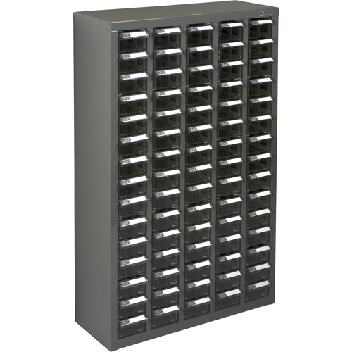 Casiers pour pi&egrave;ces KPC-600, Acier galvanis&eacute;, 75 tiroirs, 23-1/10" x 8-7/10" x 36-9/10", Gris Planification Entrepots Molloy