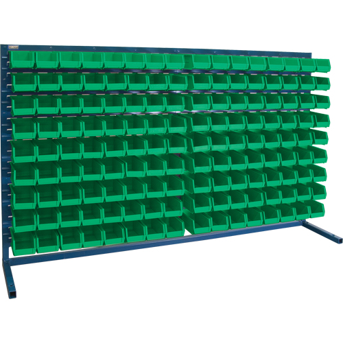Louvered Rack with Bins, 144 Bins, 72" W x 15" D x 40" H Planification Entrepots Molloy