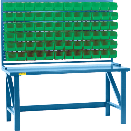 Louvered Rack with Bins, 72 Bins, 72" W x 15" D x 40" H Planification Entrepots Molloy