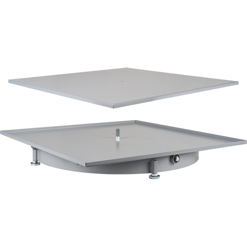 Carrousel de casiers &agrave; tiroirs industriels & robustes, Acier, 27-1/2" la x 27-1/2" p x 4" h, Gris Planification Entrepots Molloy