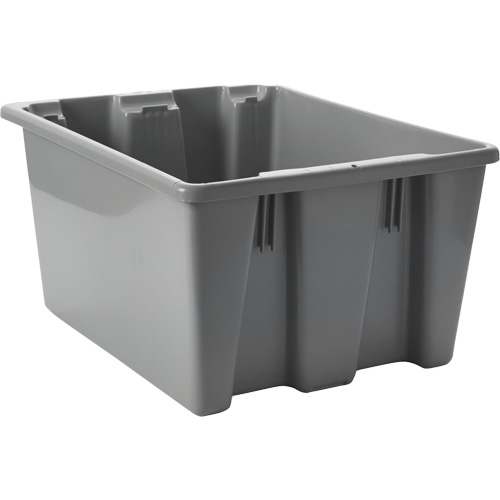 Caisse-palette empilable et emboîtable, 10" x 15,5" x 19,5", Gris Planification Entrepots Molloy