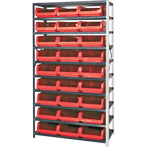 Shelving Unit with Stacking Bins, Steel, Magnum Bin, 650 lbs. Capacity, 42" W x 76" H Planification Entrepots Molloy