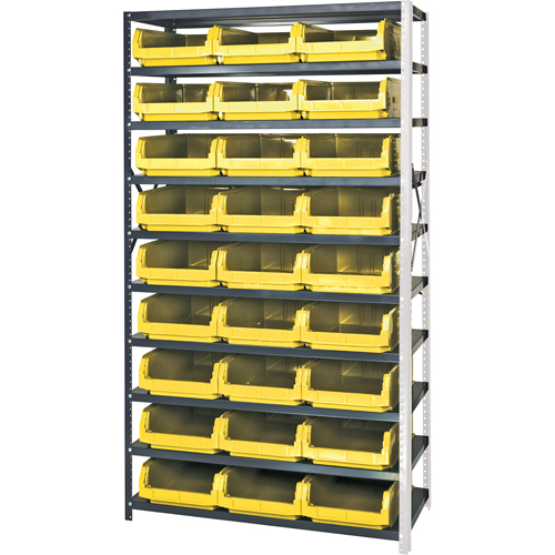 Shelving Unit with Stacking Bins, Steel, Magnum Bin, 650 lbs. Capacity, 42" W x 76" H Planification Entrepots Molloy