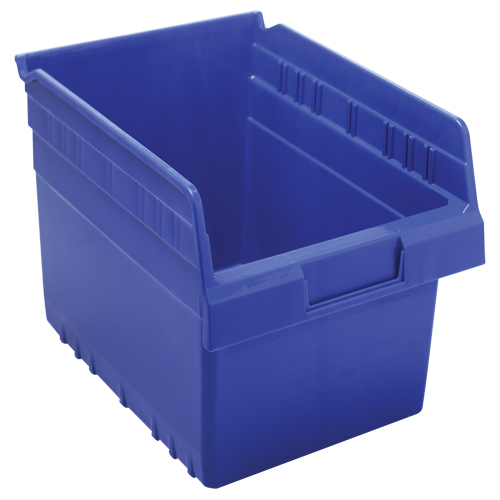 Store-Max Shelf Bins, 8-3/8" W x 8" H x 11-5/8" D, Blue, 44 lbs. Capacity Planification Entrepots Molloy