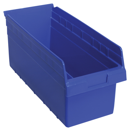 Store-Max Shelf Bins, 8-3/8" W x 8" H x 17-7/8" D, Blue, 56 lbs. Capacity Planification Entrepots Molloy