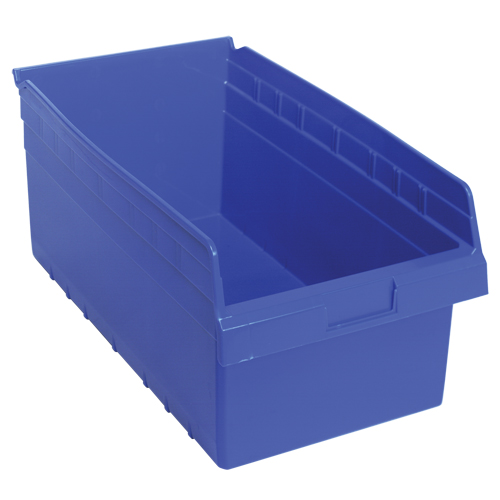 Store-Max Shelf Bins, 11-1/8" W x 8" H x 17-7/8" D, Blue, 56 lbs. Capacity Planification Entrepots Molloy