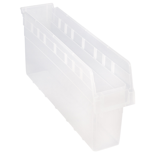 Store-Max Shelf Bins, 4-3/8" W x 8" H x 23-5/8" D, Clear, 68 lbs. Capacity Planification Entrepots Molloy