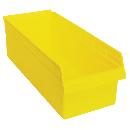 Store-Max Shelf Bins, 11-1/8" W x 8" H x 23-5/8" D, Yellow, 68 lbs. Capacity Planification Entrepots Molloy