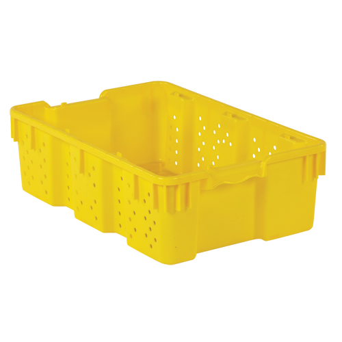 Contenant en plastique empilable Stack-N-Nest pour l'agriculture, 16" x 23,9" x 7,3", Jaune Planification Entrepots Molloy