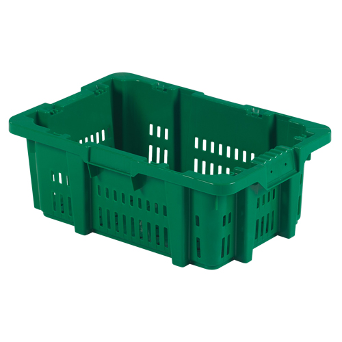 Food Handling Plastic Stack-N-Nest Container, 16" x 23.9" x 8.8", Green Planification Entrepots Molloy