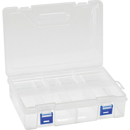 Plastic Compartment Box, 6.25" W x 9.25" D x 2.2" H, 8 Compartments Planification Entrepots Molloy