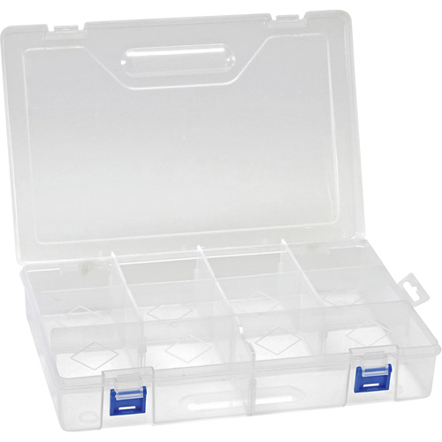 Plastic Compartment Box, 7.75" W x 11.75" D x 2.2" H, 10 Compartments Planification Entrepots Molloy