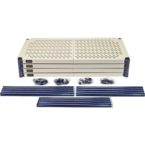 Wire Shelving Unit with Plastic Shelves, Wire Frame with Plastic Shelves, Boltless, 600 lbs. Capacity, 30" W x 72" H x 24" D Planification Entrepots Molloy