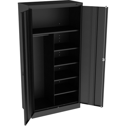 Combination Cabinet, 36" W x 18" D x 72" H, Black Planification Entrepots Molloy