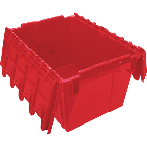 Contenant de distribution en plastique avec dessus basculant, 21,65" x 15,5" x 12,5", Rouge Planification Entrepots Molloy