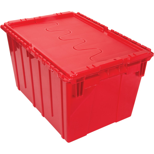 Contenant de distribution en plastique avec dessus basculant, 21,65" x 15,5" x 12,5", Rouge Planification Entrepots Molloy