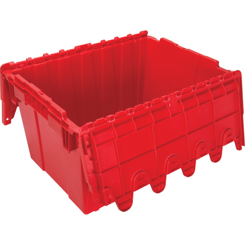 Contenant de distribution en plastique avec dessus basculant, 21,65" x 15,5" x 12,5", Rouge Planification Entrepots Molloy