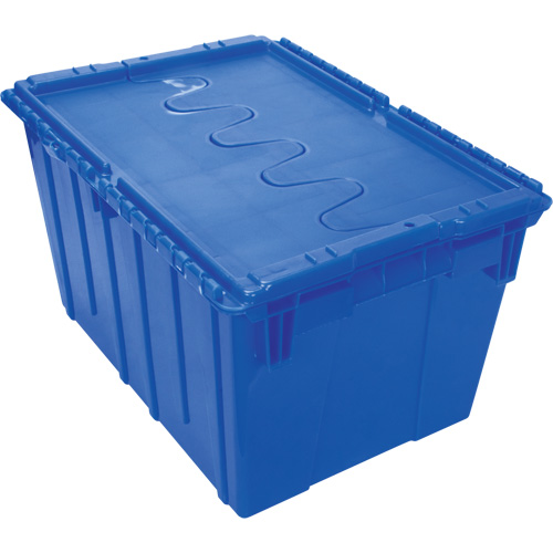 Contenant de distribution en plastique avec dessus basculant, 21,65" x 15,5" x 12,5", Bleu Planification Entrepots Molloy