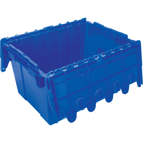 Contenant de distribution en plastique avec dessus basculant, 21,65" x 15,5" x 12,5", Bleu Planification Entrepots Molloy