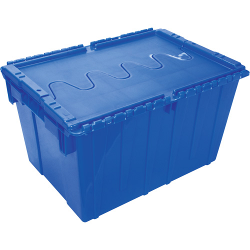 Contenant de distribution en plastique avec dessus basculant, 21,65" x 15,5" x 12,5", Bleu Planification Entrepots Molloy