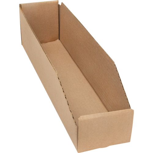 Boîtes profondes en carton ondul&eacute;, 3-3/4" la x 17-1/4" p x 4-1/2" h, Beige Planification Entrepots Molloy