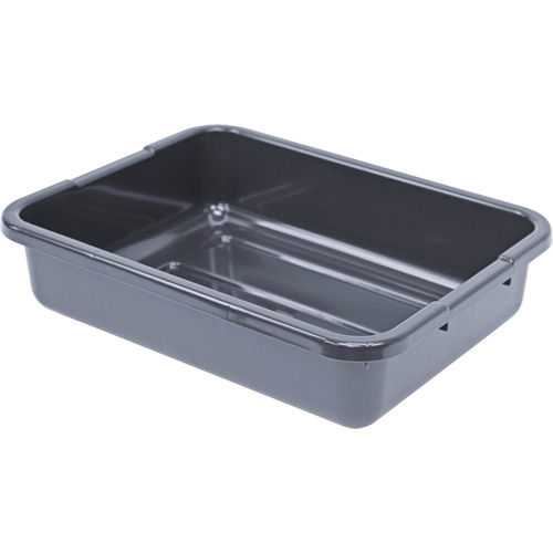 All-Purpose Ribbed-Bottom Storage Tub, 5" H x 15" D x 21" L, Plastic, Grey Planification Entrepots Molloy