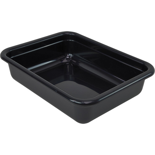 All-Purpose Flat-Bottom Storage Tub, 5" H x 17" D x 22" L, Plastic, Black Planification Entrepots Molloy