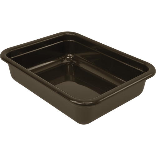 All-Purpose Flat-Bottom Storage Tub, 5" H x 17" D x 22" L, Plastic, Brown Planification Entrepots Molloy