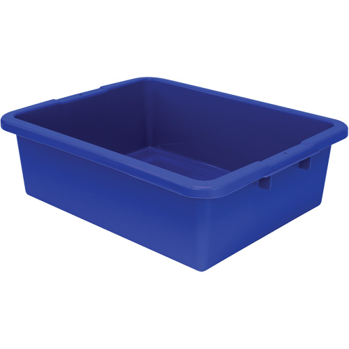 All-Purpose Ribbed-Bottom Storage Tub, 7" H x 17" D x 22" L, Plastic, Blue Planification Entrepots Molloy