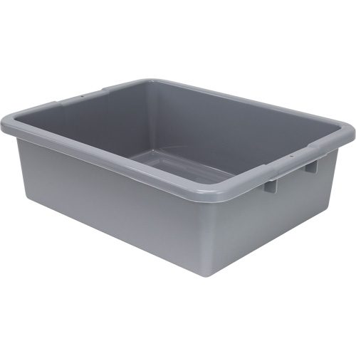 All-Purpose Ribbed-Bottom Storage Tub, 7" H x 17" D x 22" L, Plastic, Grey Planification Entrepots Molloy