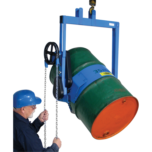 Leveurs de baril - Inclinaison &agrave; engrenages, Baril de 55 gal. US (45 gal. imp.), Capacit&eacute; 1500 lb/680 kg Planification Entrepots Molloy