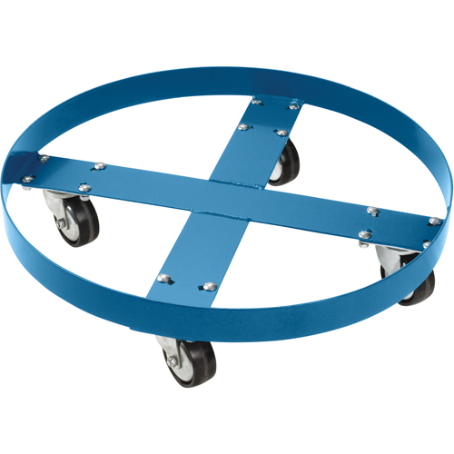 Chariot pour baril, Acier, Capacit&eacute;e 750 lb, Diam&egrave;tre 24", Roue en Polyol&eacute;fine Planification Entrepots Molloy