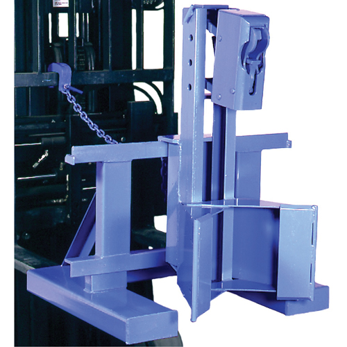 Manipulateur de barils MORSPEED 1500 pour chariot &eacute;l&eacute;vateur, Pour 55 gal. US (45 gal. imp.) Planification Entrepots Molloy