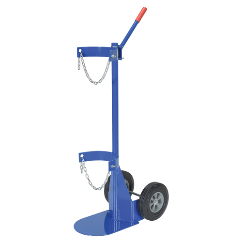 Gas Cylinder Cart, Rubber Wheels, 12" W x 15-1/2" L Base, 500 lbs. Planification Entrepots Molloy