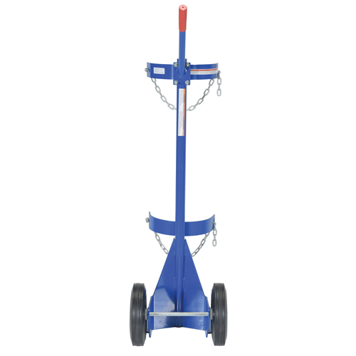 Gas Cylinder Cart, Rubber Wheels, 12" W x 15-1/2" L Base, 500 lbs. Planification Entrepots Molloy